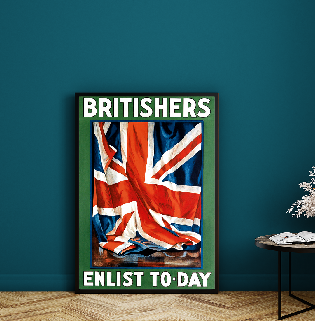 Britishers enlist to-day | British World War One Recruitment Poster Posters, Prints, & Visual Artwork Hampshire Prints A3