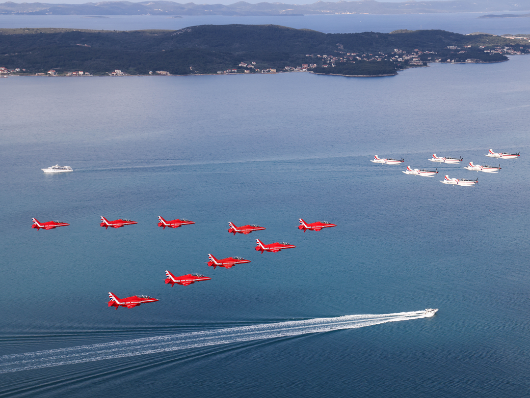 RAF Red Arrows and Wings of Storm Island Backdrop April 2024