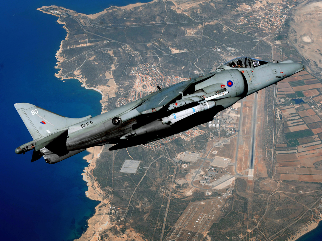 RAF Harrier Jet Flies Over RAF Akrotiri Royal Air Force Aircraft Photo Print Wall Art Aviation Decor UK Posters, Prints, & Visual Artwork Hampshire Prints 6 x 4 No Frame No
