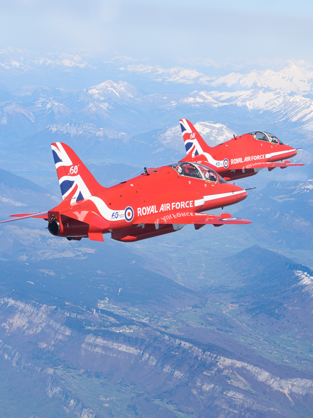 RAF Red Arrows Hawk Pair Transit to Croatia April 2024