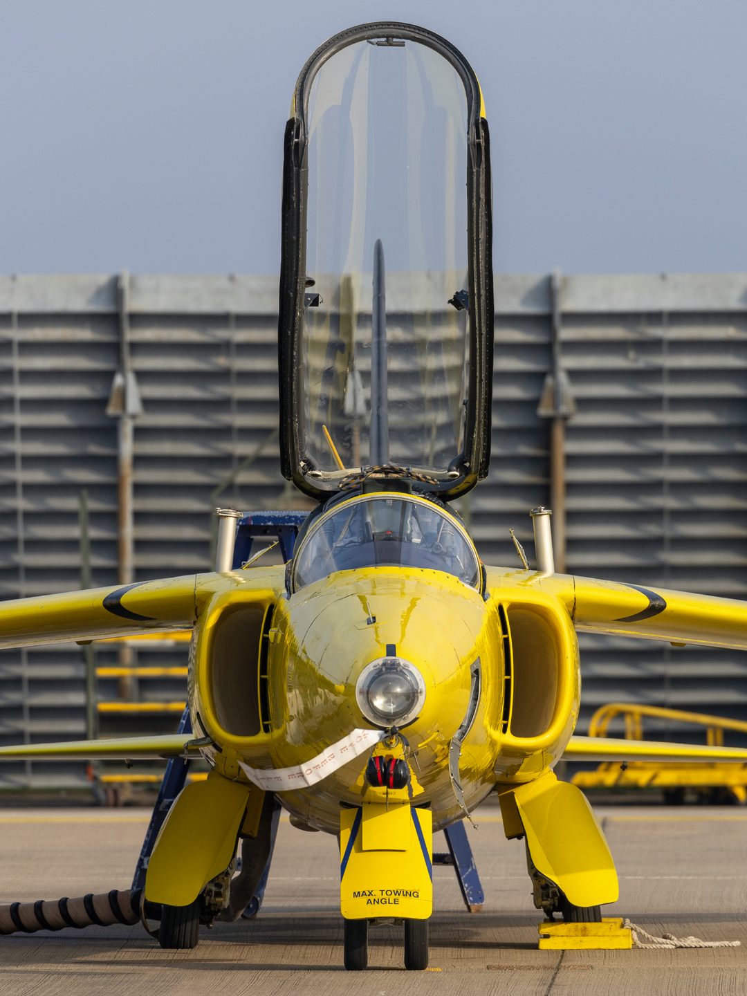 RAF Yellow Folland Gnat Head-On Waddington March 2024