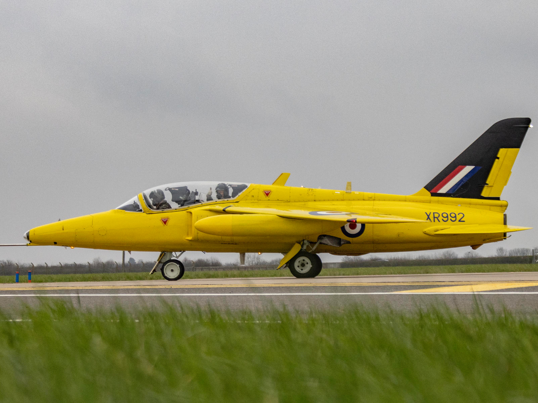 RAF Folland Gnat XR992 Taxiing Waddington March 2024