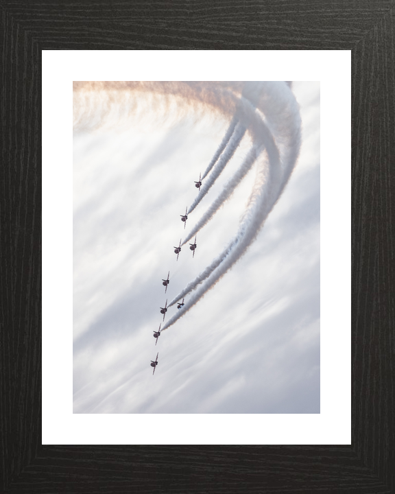 RAF Red Arrows Nine Hawks Smoke Arc February 2024