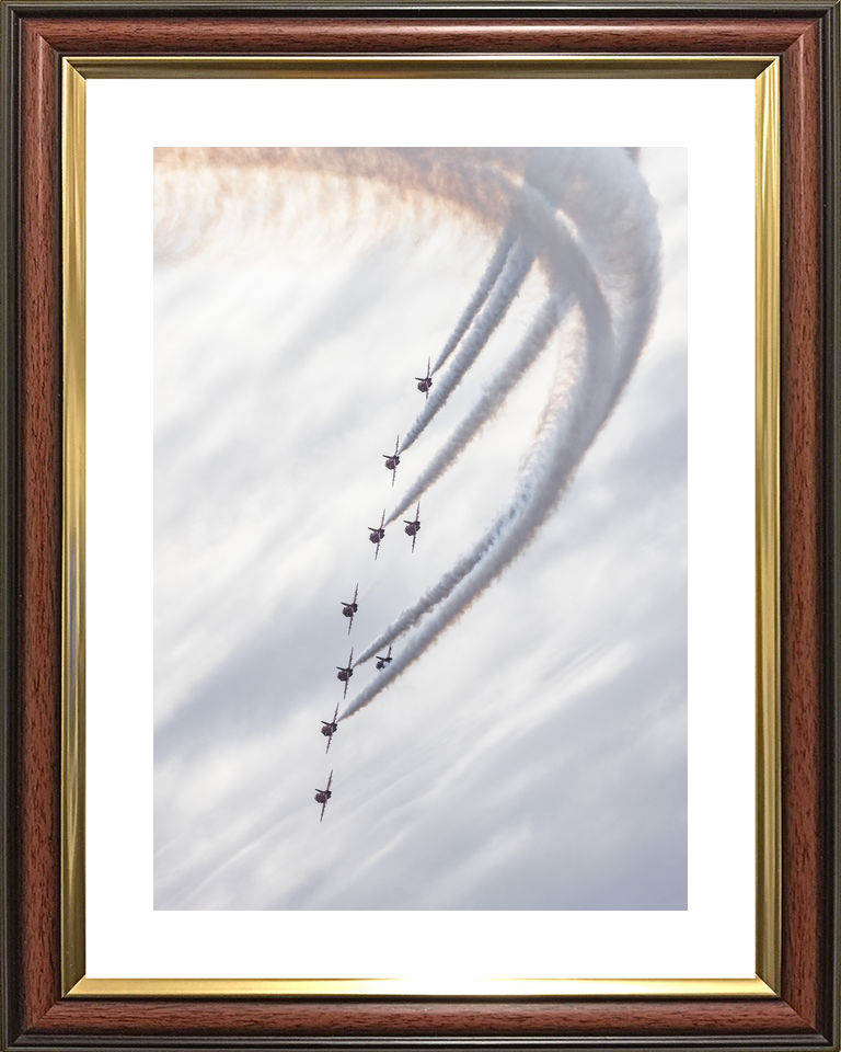 RAF Red Arrows Nine Hawks Smoke Arc February 2024