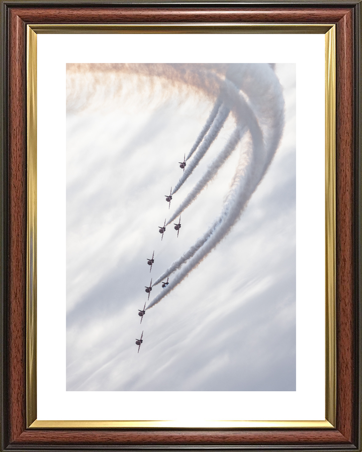 RAF Red Arrows Nine Hawks Smoke Arc February 2024