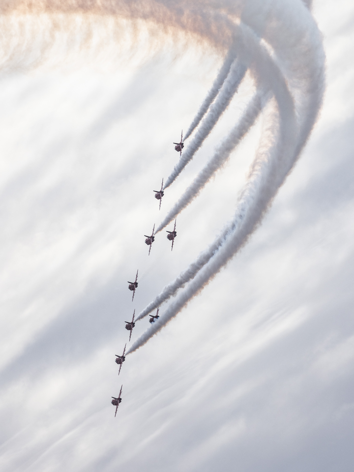 RAF Red Arrows Nine Hawks Smoke Arc February 2024