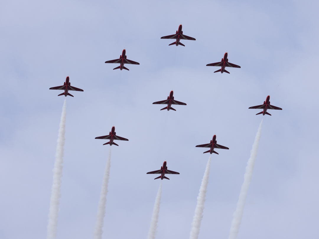 RAF Red Arrows Diamond Nine From Below February 2024