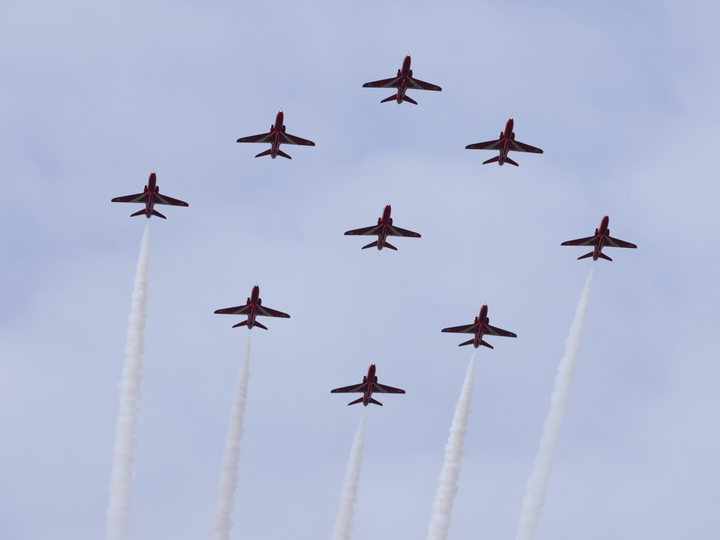 RAF Red Arrows Diamond Nine From Below February 2024