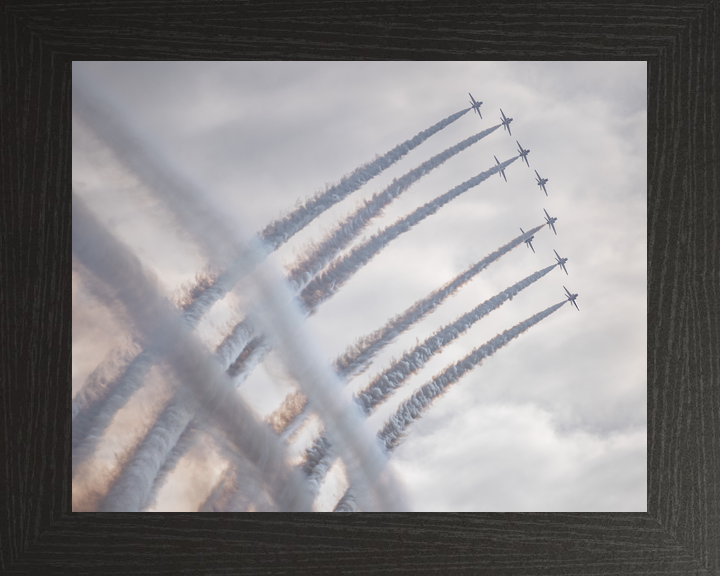 RAF Red Arrows Nine Hawks Crossing Smoke February 2024