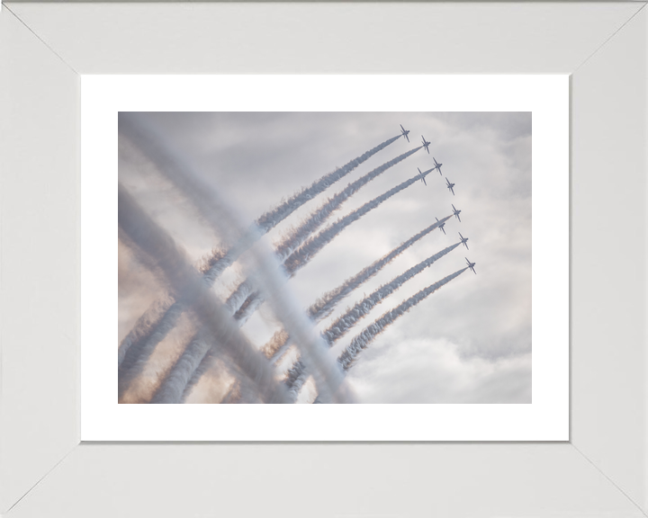 RAF Red Arrows Nine Hawks Crossing Smoke February 2024
