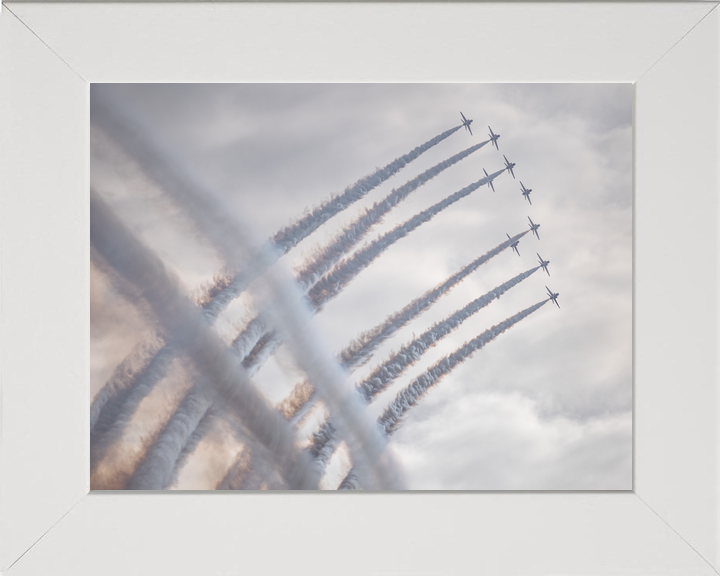 RAF Red Arrows Nine Hawks Crossing Smoke February 2024