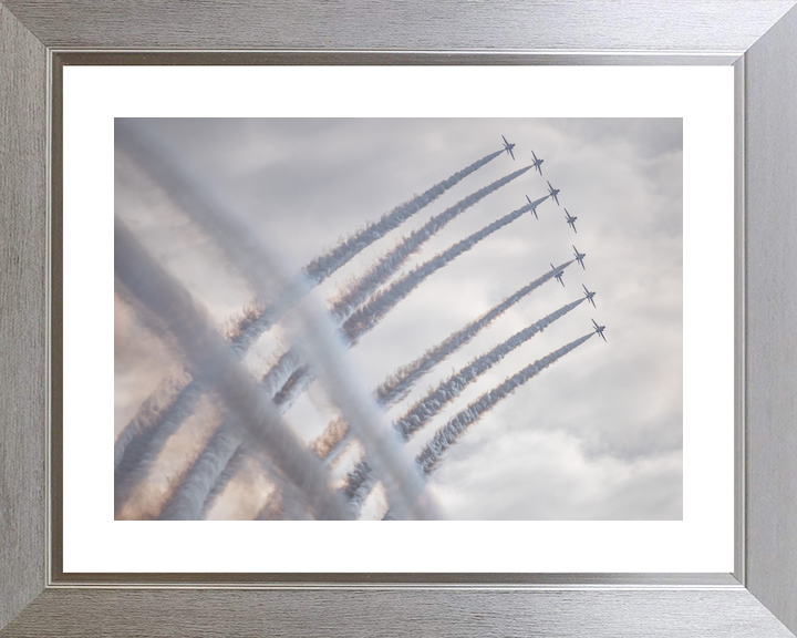 RAF Red Arrows Nine Hawks Crossing Smoke February 2024