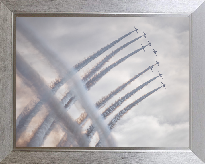 RAF Red Arrows Nine Hawks Crossing Smoke February 2024