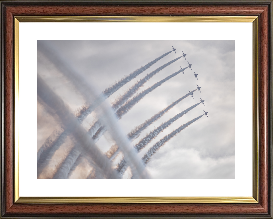 RAF Red Arrows Nine Hawks Crossing Smoke February 2024