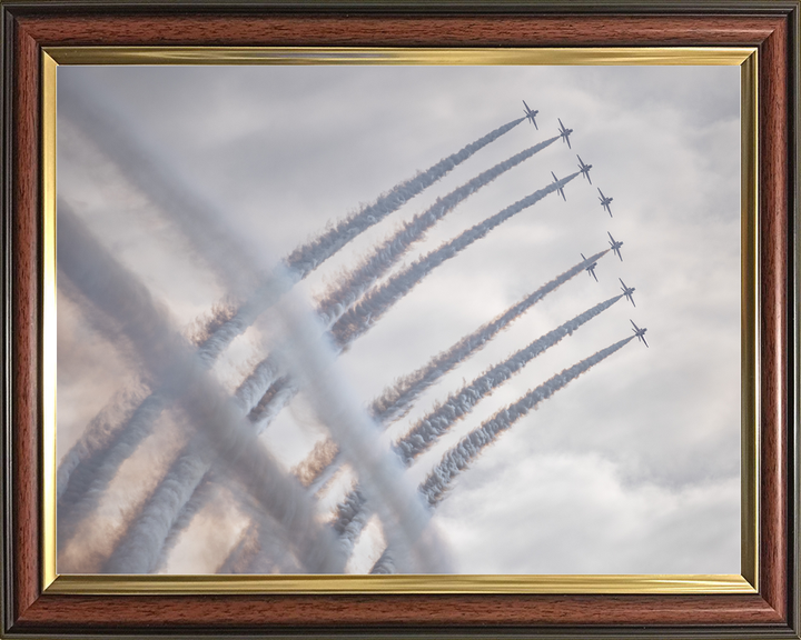RAF Red Arrows Nine Hawks Crossing Smoke February 2024
