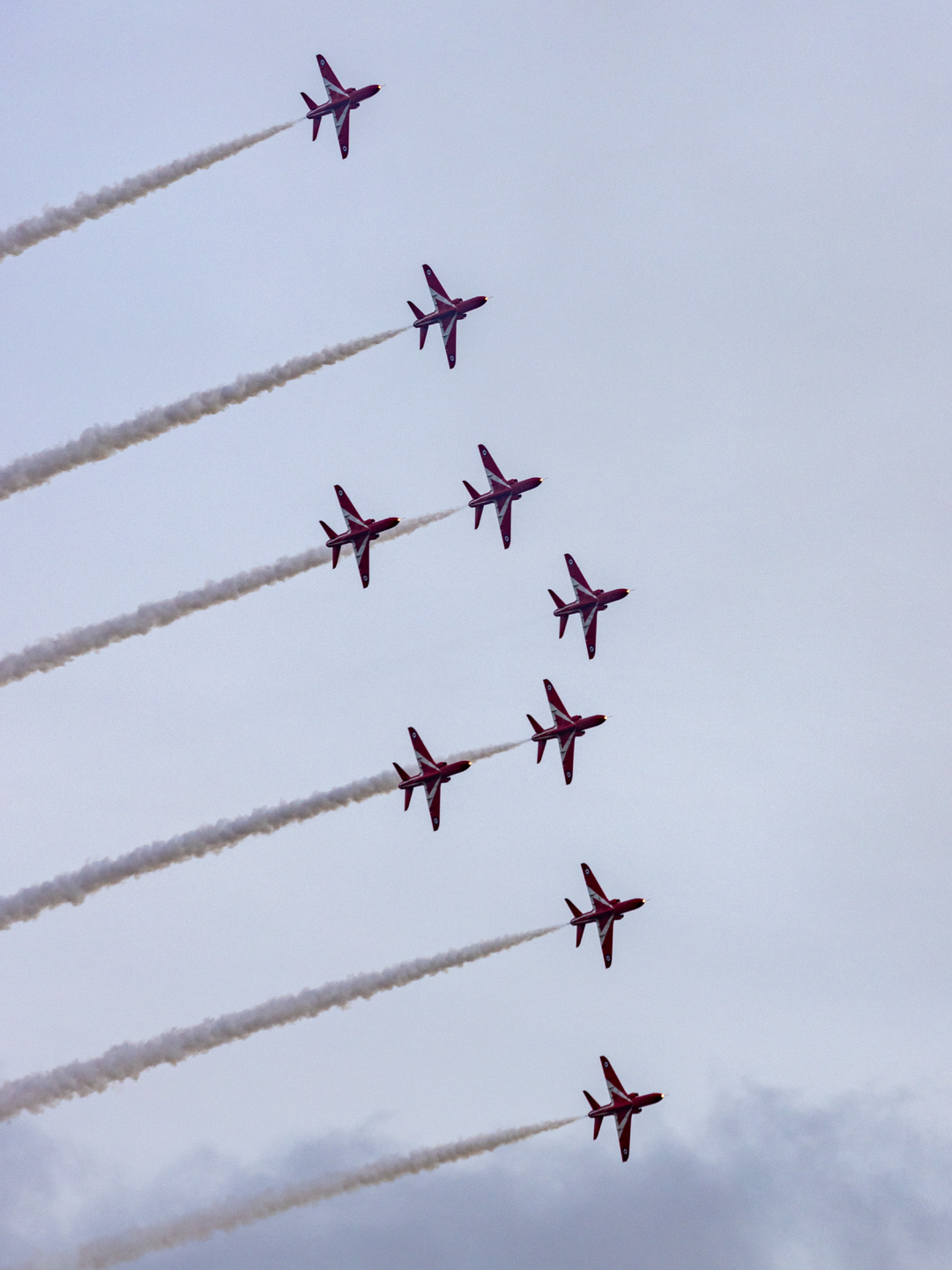 RAF Red Arrows Nine Hawks Steep Climb February 2024