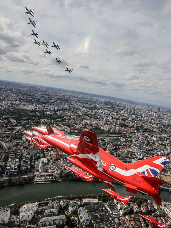 RAF Red Arrows XX245 and Alpha Jets Above Paris September 2023