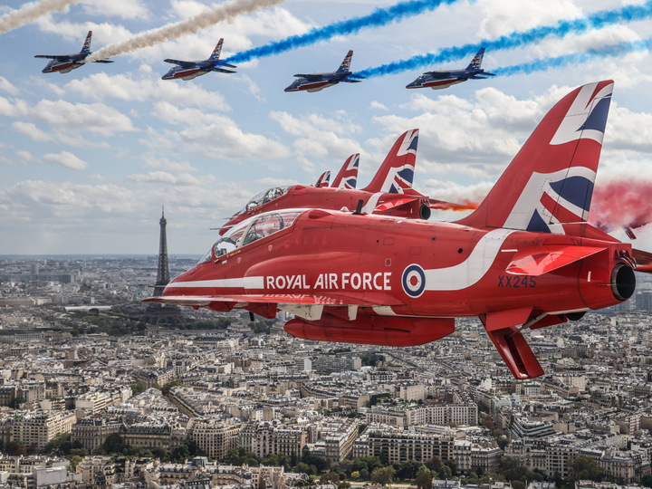 RAF Red Arrows XX245 Close Up Eiffel Tower September 2023