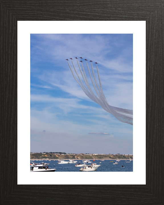 RAF Red Arrows Eight Hawks Over Bournemouth Boats September 2023