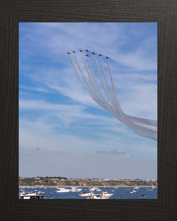 RAF Red Arrows Eight Hawks Over Bournemouth Boats September 2023