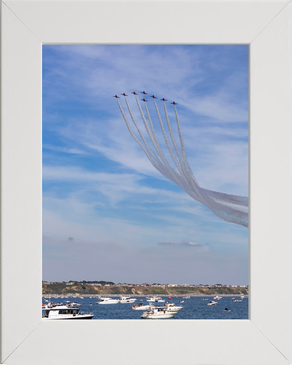RAF Red Arrows Eight Hawks Over Bournemouth Boats September 2023
