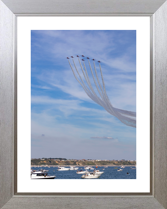 RAF Red Arrows Eight Hawks Over Bournemouth Boats September 2023