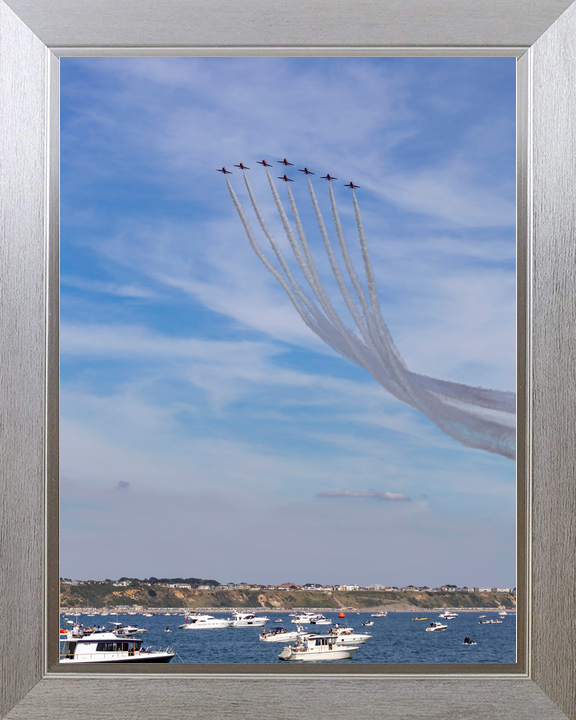 RAF Red Arrows Eight Hawks Over Bournemouth Boats September 2023