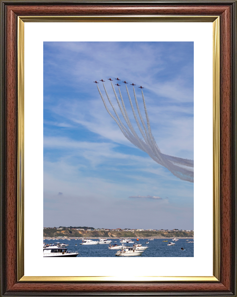 RAF Red Arrows Eight Hawks Over Bournemouth Boats September 2023