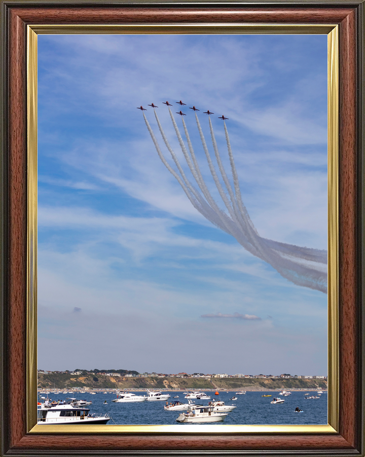 RAF Red Arrows Eight Hawks Over Bournemouth Boats September 2023