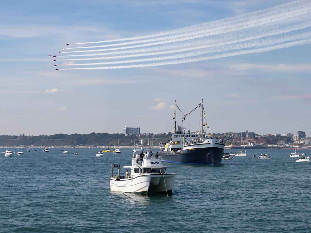 RAF Red Arrows Over Bournemouth Bay September 2023