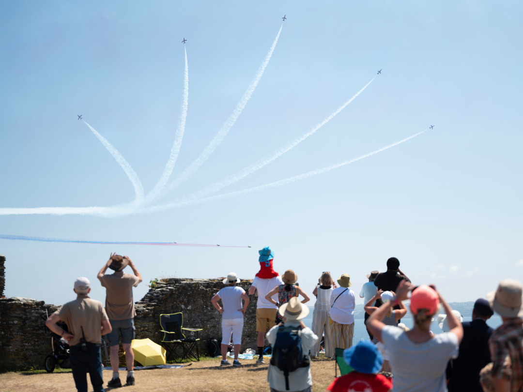 RAF Red Arrows Splitting Over Falmouth Crowd June 2023