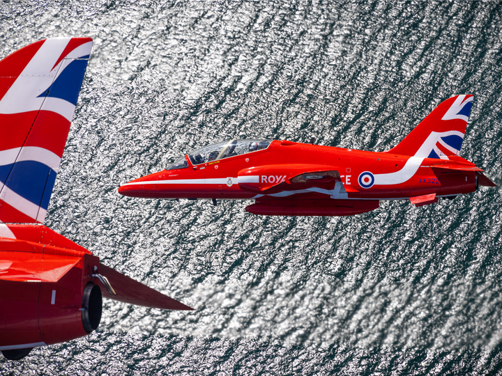 RAF Red Arrows Hawk Air to Air Edinburgh July 2023