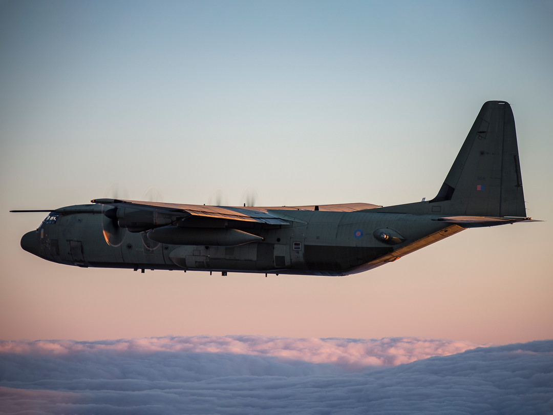 RAF C130J Hercules Flying at Sunset 2018 Photo Print - Royal Air Force Aircraft Posters, Prints, & Visual Artwork Hampshire Prints 6 x 4 No Frame No
