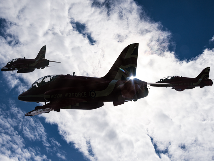 RAF Red Arrows Hawks Silhouette Edinburgh July 2023