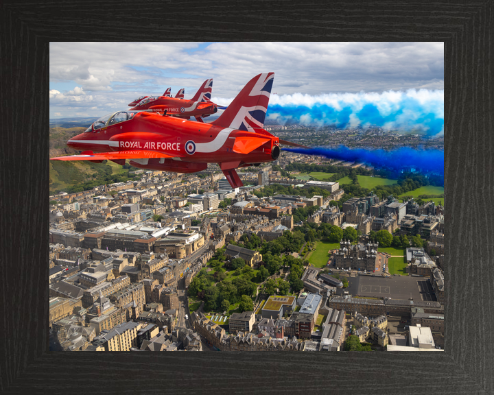 RAF Red Arrows Blue Smoke Over Edinburgh July 2023