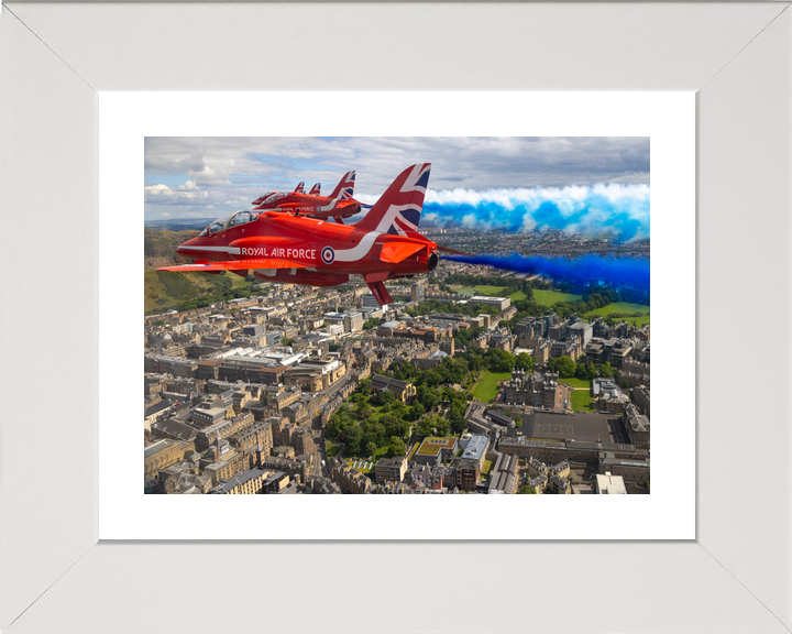 RAF Red Arrows Blue Smoke Over Edinburgh July 2023