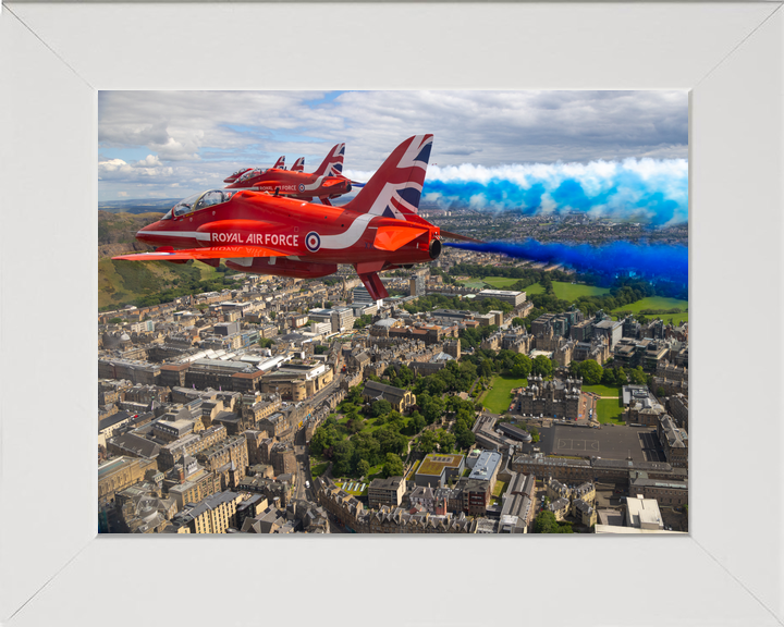 RAF Red Arrows Blue Smoke Over Edinburgh July 2023