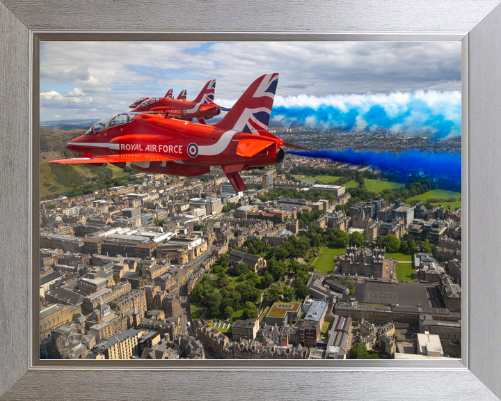 RAF Red Arrows Blue Smoke Over Edinburgh July 2023