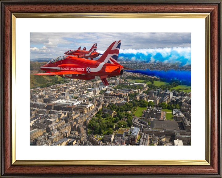 RAF Red Arrows Blue Smoke Over Edinburgh July 2023