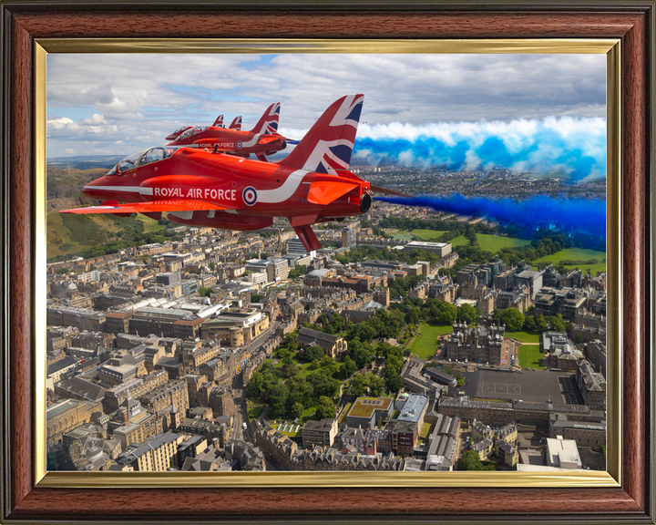 RAF Red Arrows Blue Smoke Over Edinburgh July 2023