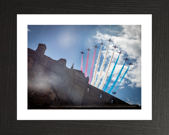 RAF Red Arrows Nine Hawks Edinburgh Castle Walls July 2023