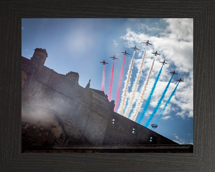 RAF Red Arrows Nine Hawks Edinburgh Castle Walls July 2023