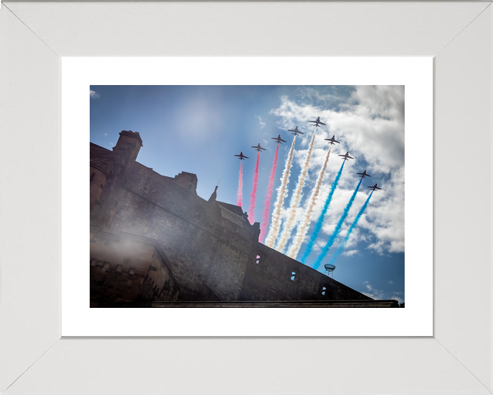 RAF Red Arrows Nine Hawks Edinburgh Castle Walls July 2023