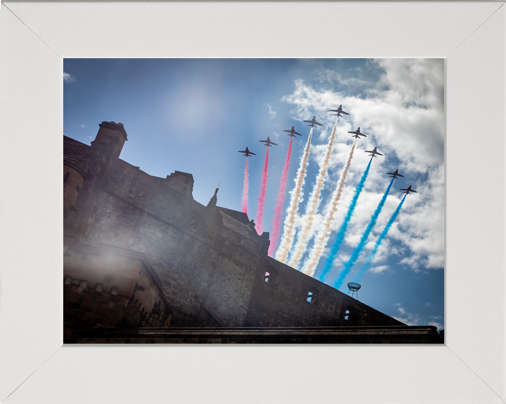 RAF Red Arrows Nine Hawks Edinburgh Castle Walls July 2023