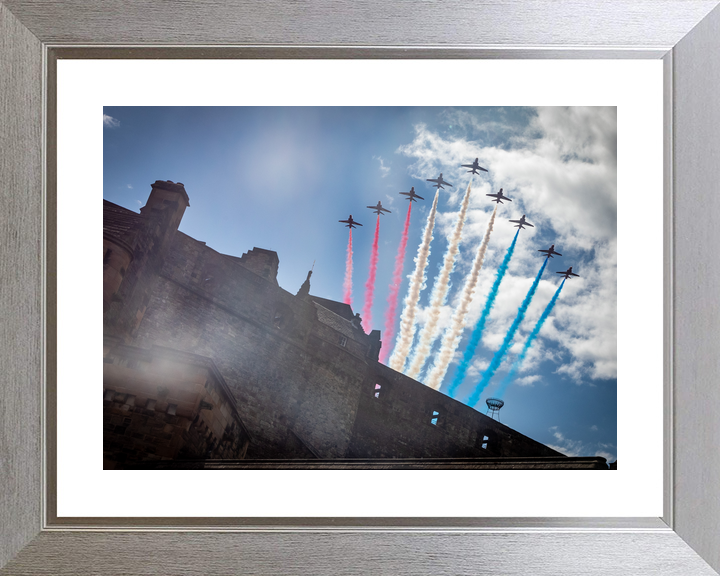 RAF Red Arrows Nine Hawks Edinburgh Castle Walls July 2023