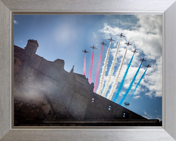 RAF Red Arrows Nine Hawks Edinburgh Castle Walls July 2023