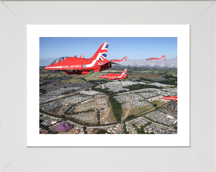 RAF Red Arrows Over Glastonbury Festival June 2023