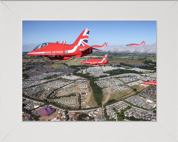 RAF Red Arrows Over Glastonbury Festival June 2023