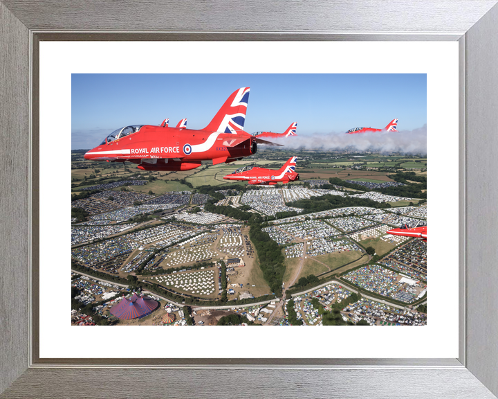 RAF Red Arrows Over Glastonbury Festival June 2023