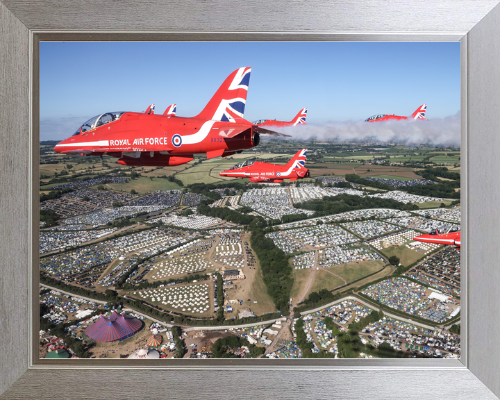 RAF Red Arrows Over Glastonbury Festival June 2023